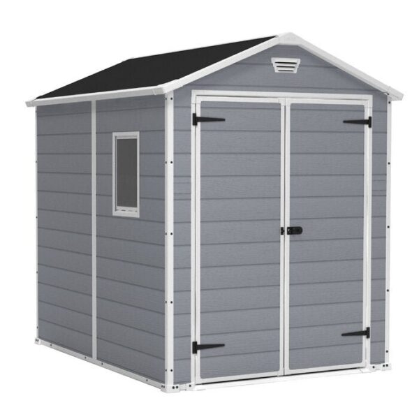 Manor 6 x 8 FT Vertical Storage Shed Made Of Extremely Durable Resin with Ventilation